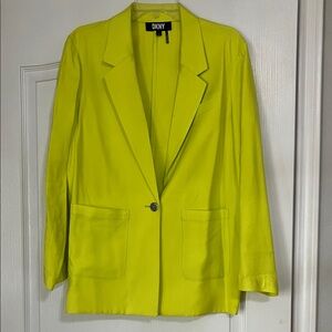 DKNY Neon Yellow Single-Button Blazer